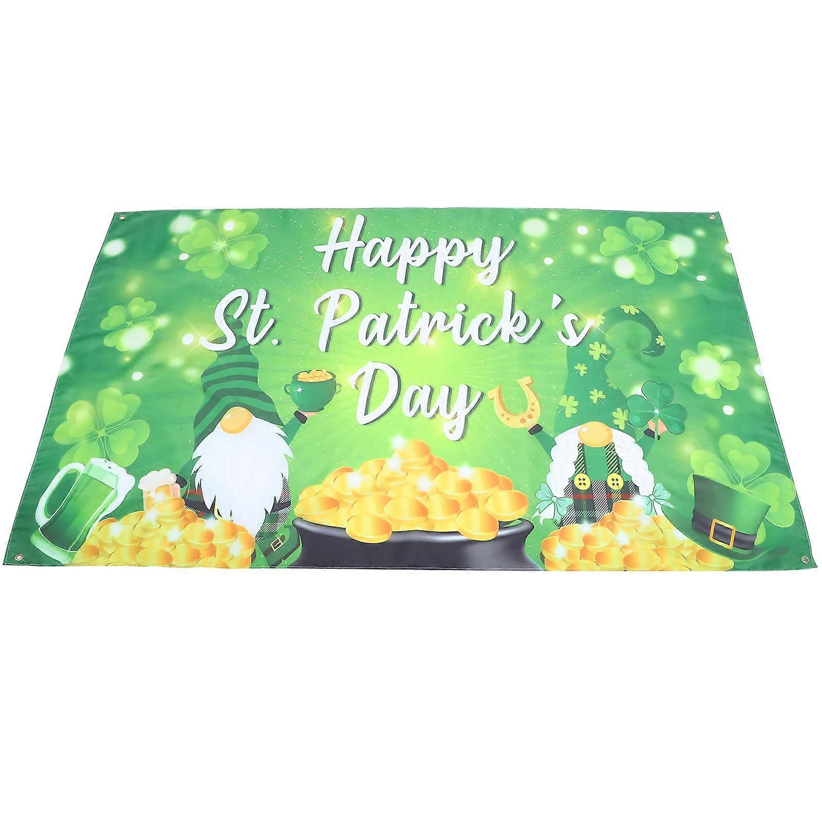 Photo Backdrop Cloth Rectangle Festive Irish Atmosphere Pongee Patrick S Day Celebration 1Set