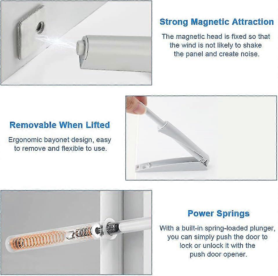 Push to Open Door Catches - 4pcs, Touch Latch for Kitchen Cabinet