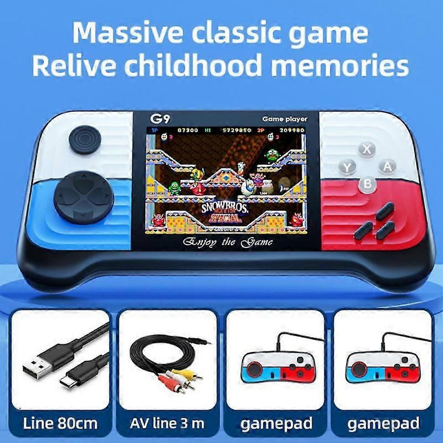 New G9 Portable Handheld Retro Classic Built-in 666 Game Console 3.0 HD Screen