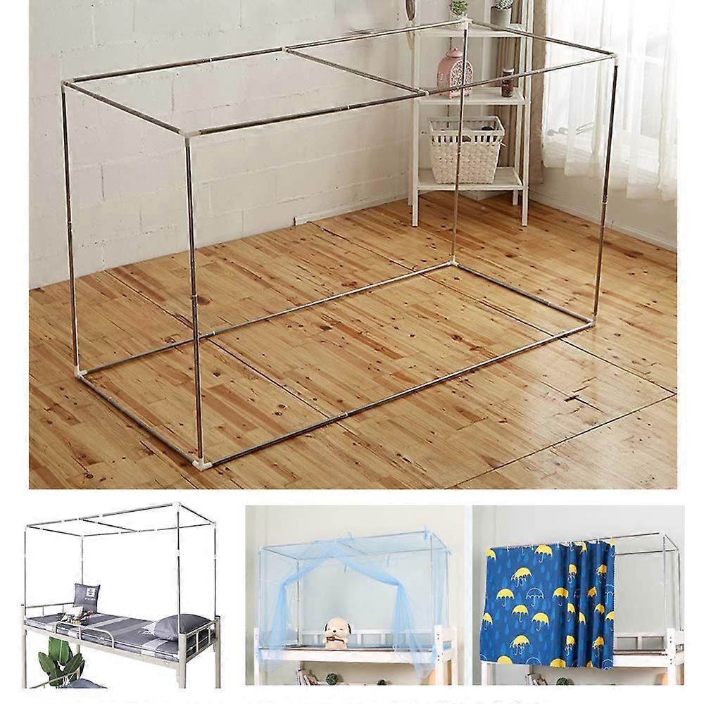 Retractable Mosquito Net Holder for Student Dorm, Adjustable Telescopic Stainless Steel Bed Canopy Frame, Universal Support