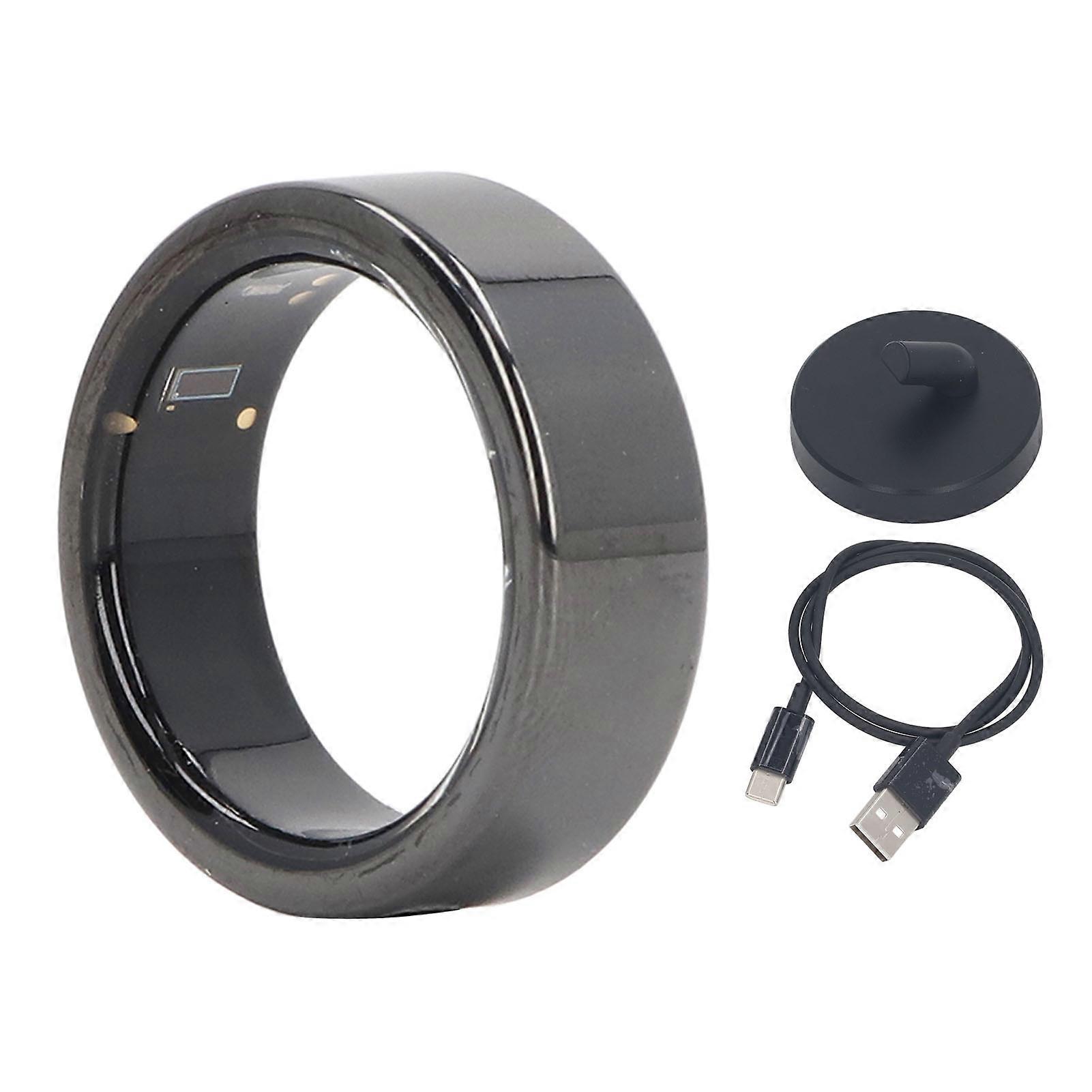 Smart Ring: IP68 Waterproof Fitness Tracker with Sleep Analysis & Pedometer, Black 17.4mm