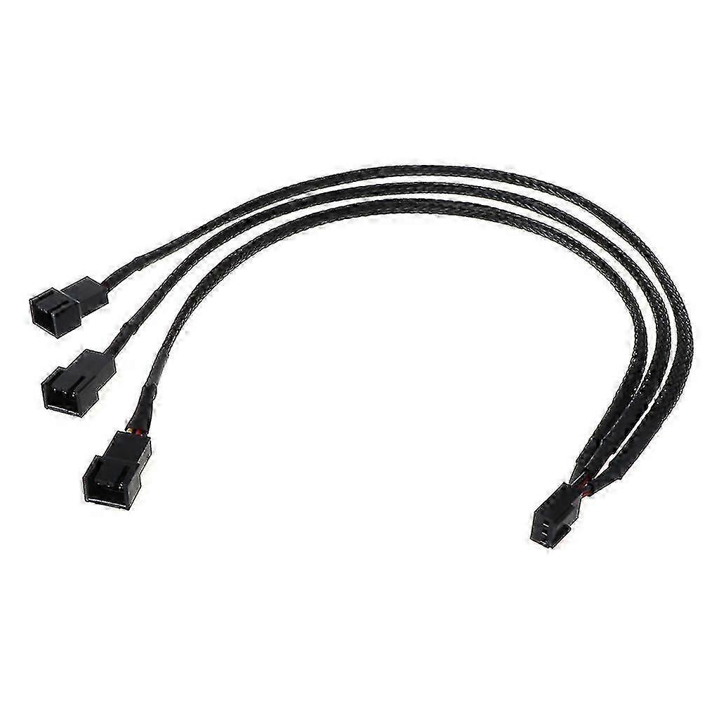 Pwm Fan Hub Power Supply Cable 1 To 3 Splitter Power Extension Cable Cord 3-pin