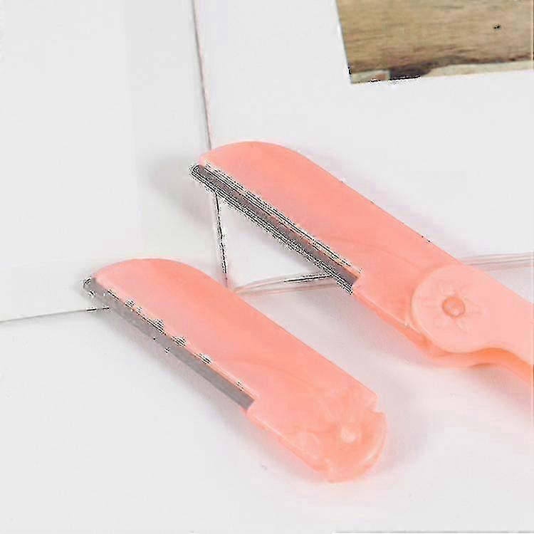 Pink Facial Eyebrow Trimmer for Grooming and Shaping, 2 Pieces