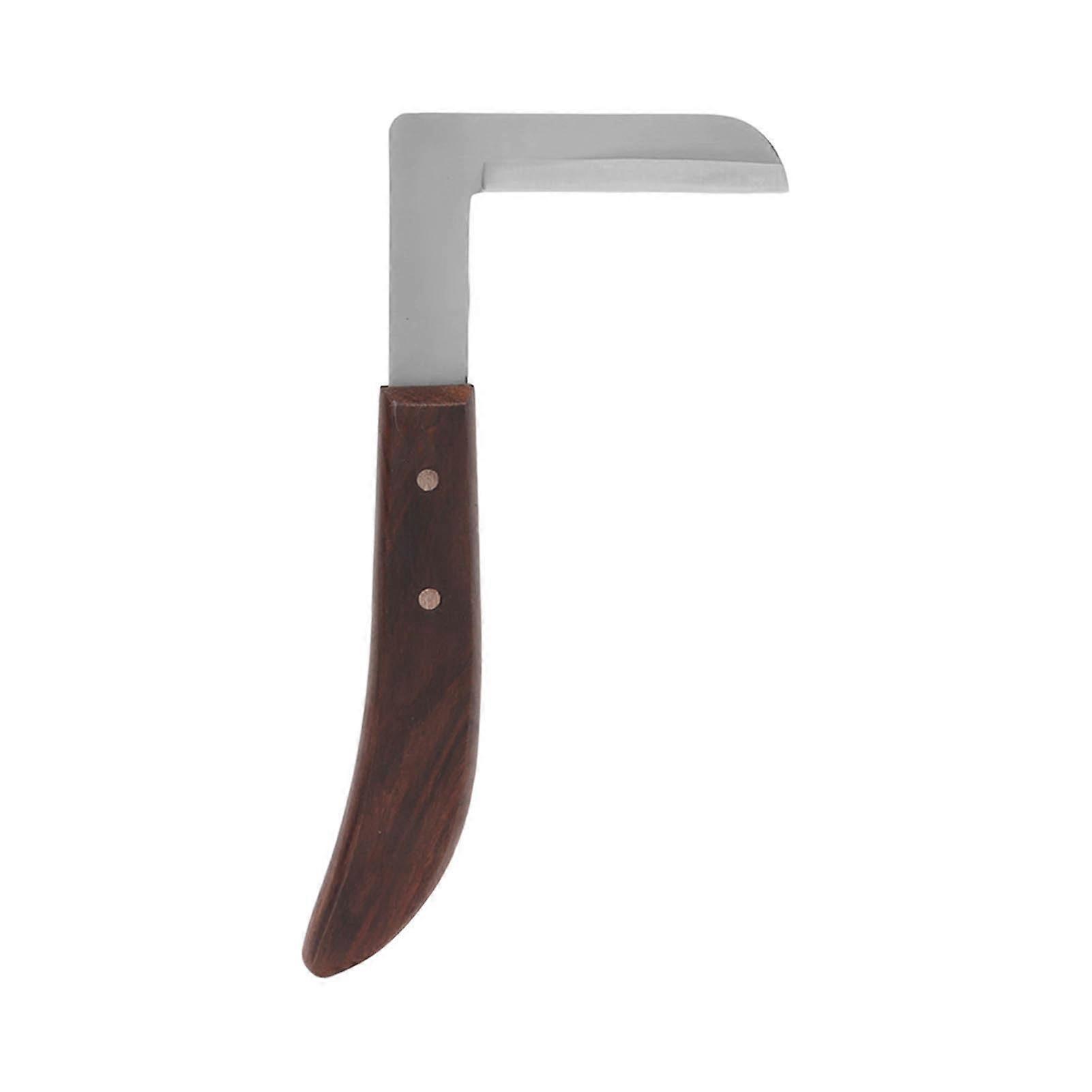 Steel Hoof Knife L Shaped Ergonomic Curved Handle Hoof Trimming Tool for Horses CattleLeft