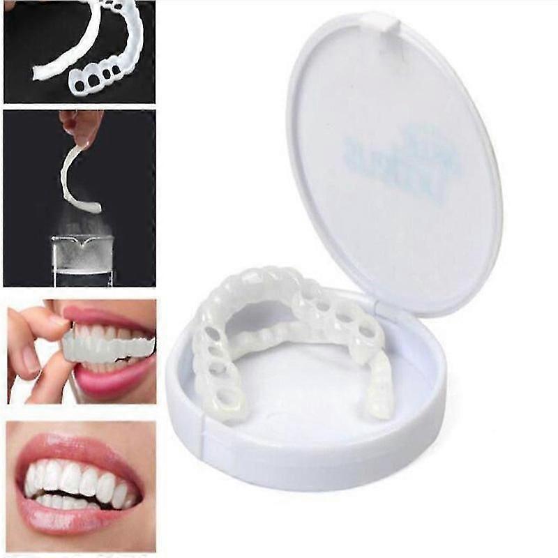 2-Pack Snap-On Dentures Denture Veneers Denture Braces Plus Denture Cases