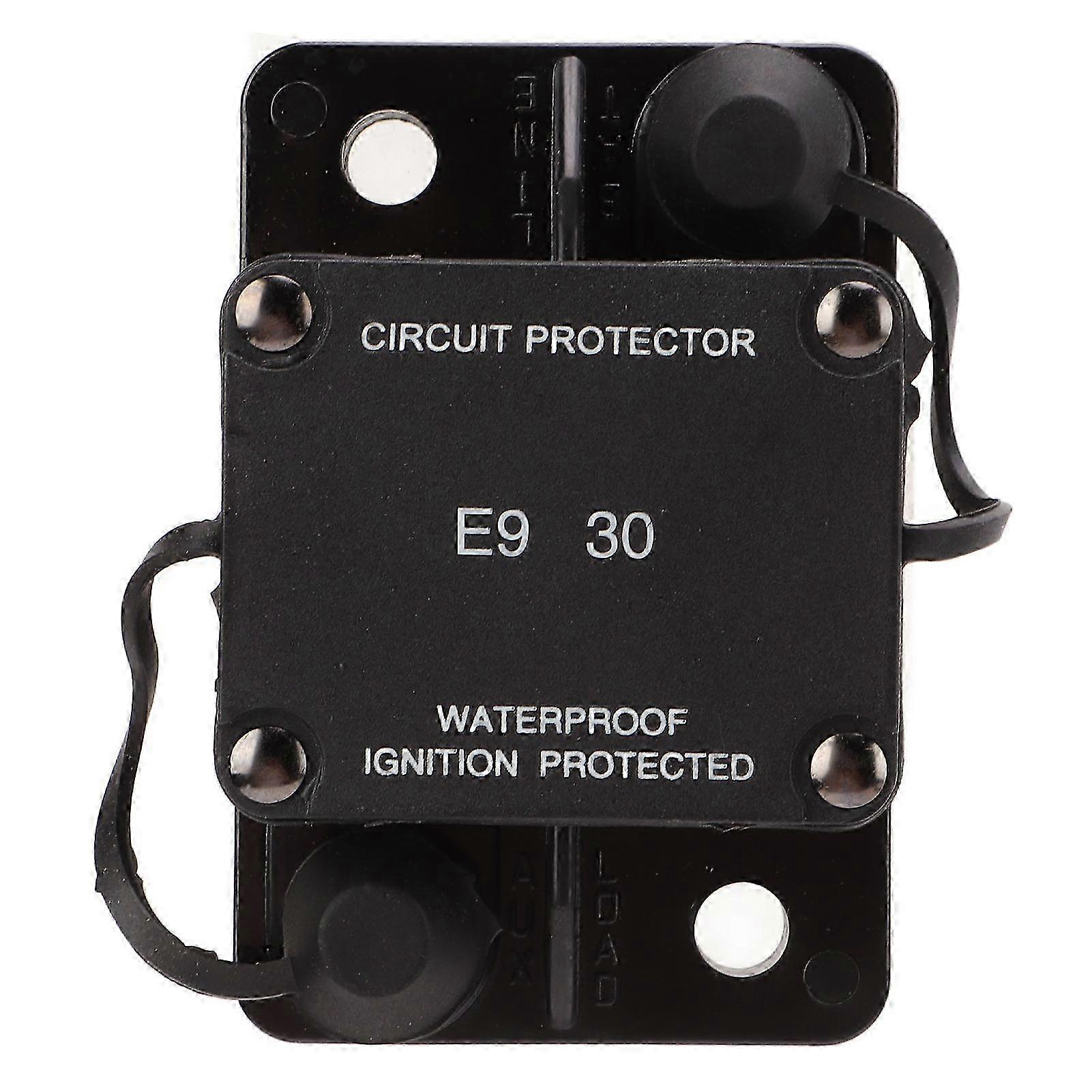 Automatic Reset Circuit Breaker 32V 30A 1/4in Stud IP67 Protection Fireproof for Vehicles and Batteries
