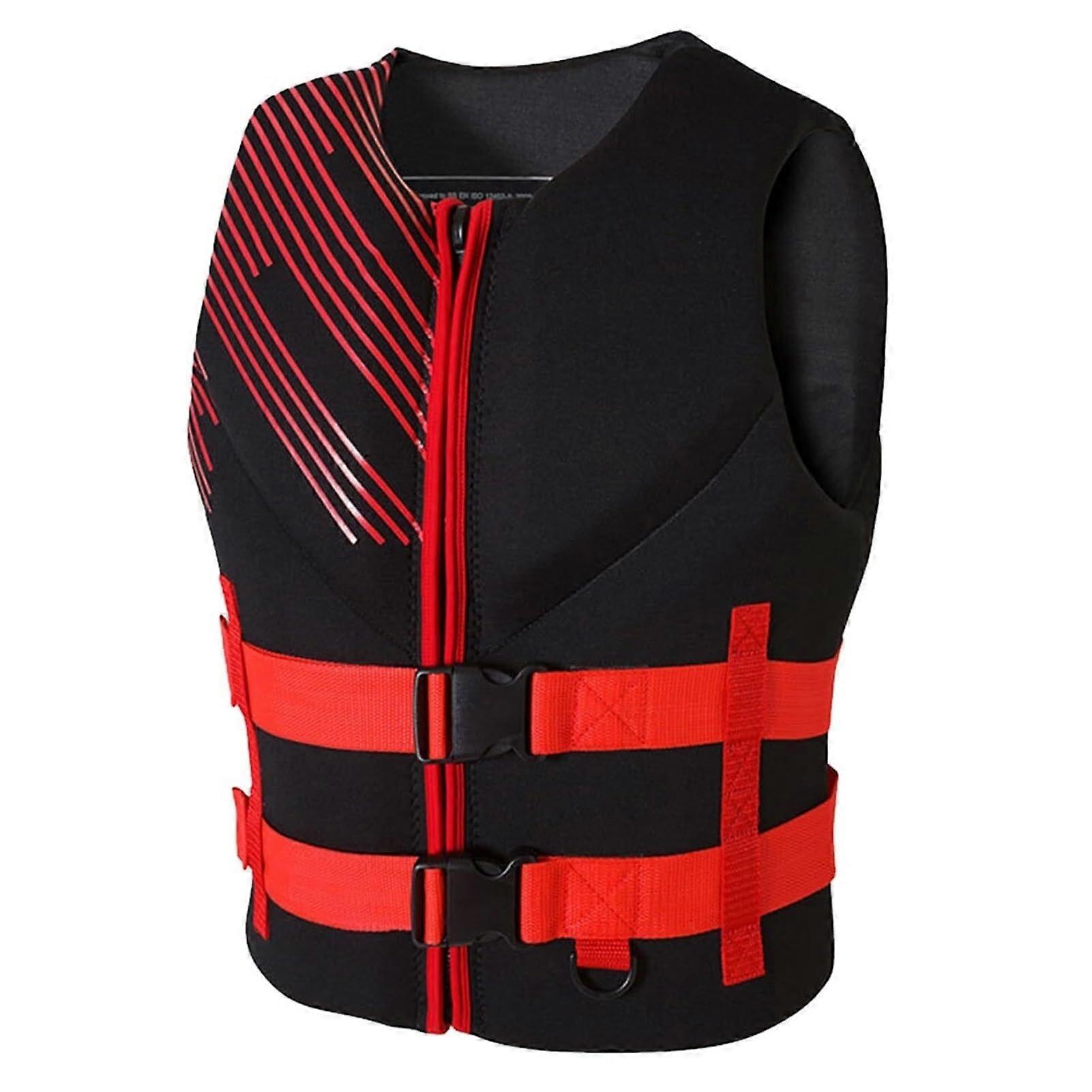 Kayak Vest for Adults, XXL Adjustable Safety Vest for Surfing, Kayaking, Swimming, Water Sports - Red