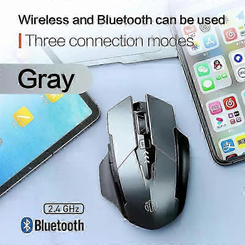 Ergonomic 2.4G Wireless Mouse with Power Display, Rechargeable, Silent for Office and Home Use