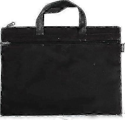Portable A4 Document Bag, Men's Briefcase Zipper Binder, Black 1 Piece