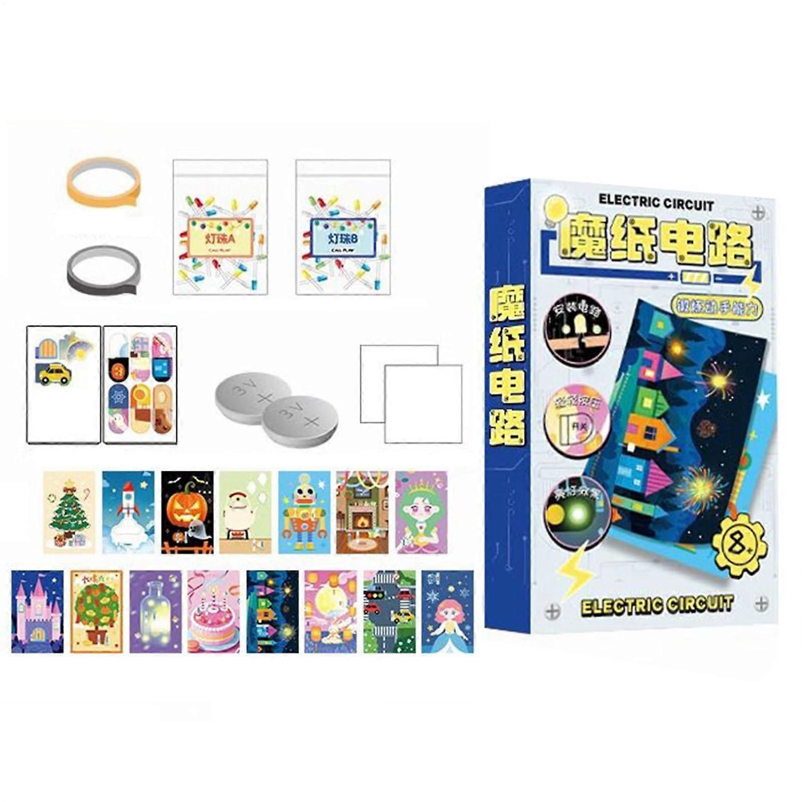 Kids Science Kits, Circuit LightUp Card Kit, STEM Learning Activity