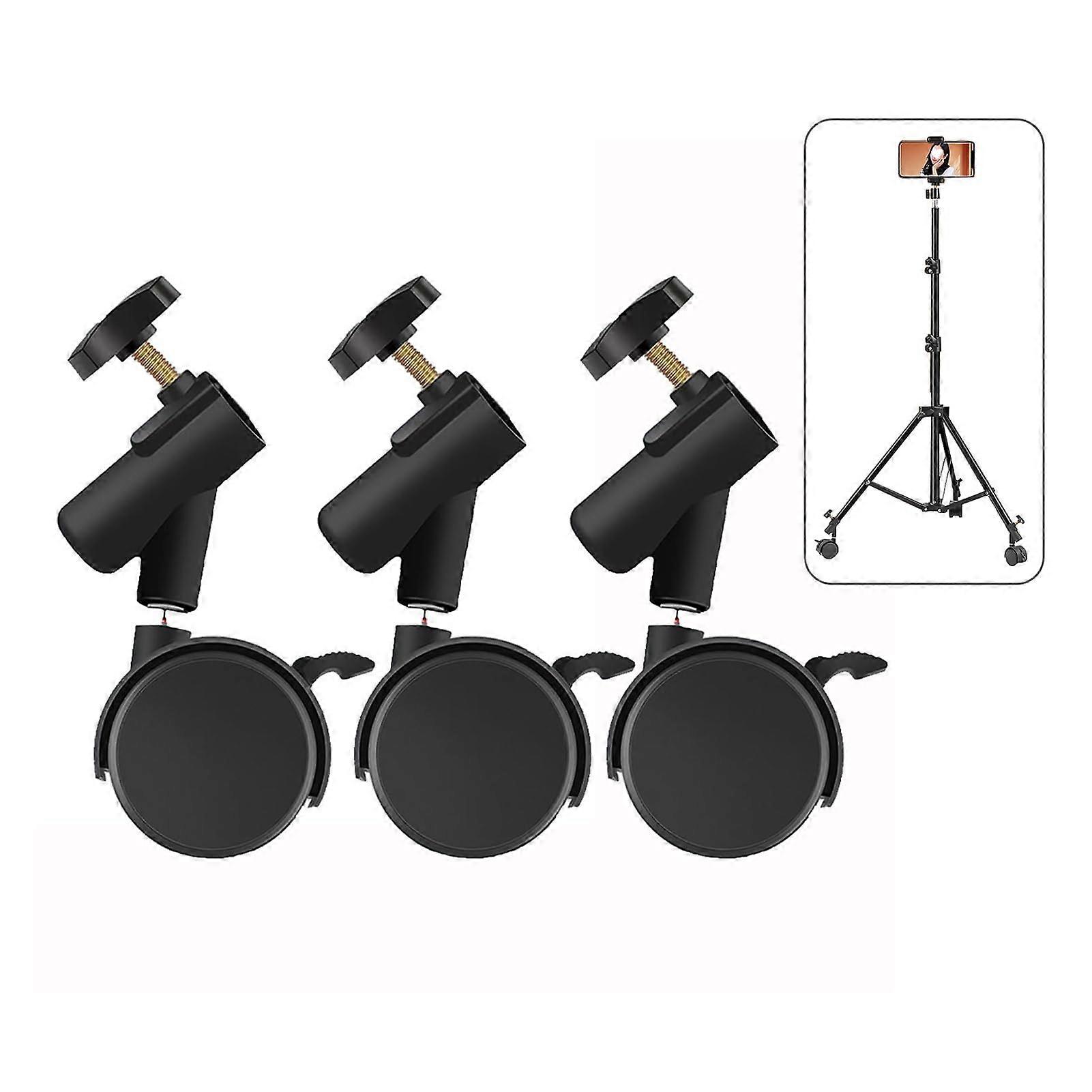 Flexible casters, 16 mm diameter, mounting holes for photography, light stand, caster set for easy mobility