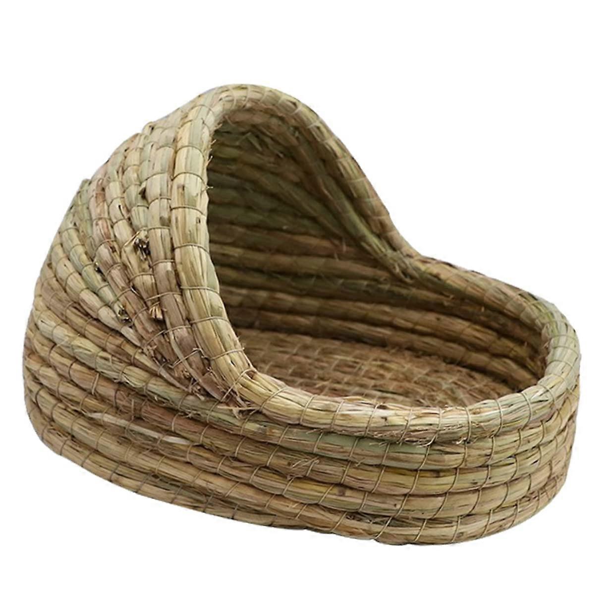 Rabbit Nest Rabbit Hideout Hamster Hut Rabbit Beds Rabbit Grass Bed Linen Chew Toy Pet C, Nests for Small Pets (A, 35 x 25 x 23 cm)