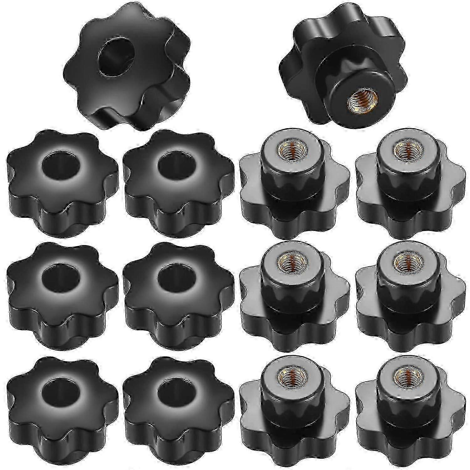 14 Pieces M8 Knurled Thread Tightening Knob, Handle Star Knobs Internal Thread For Mechanical Devices, Instruments