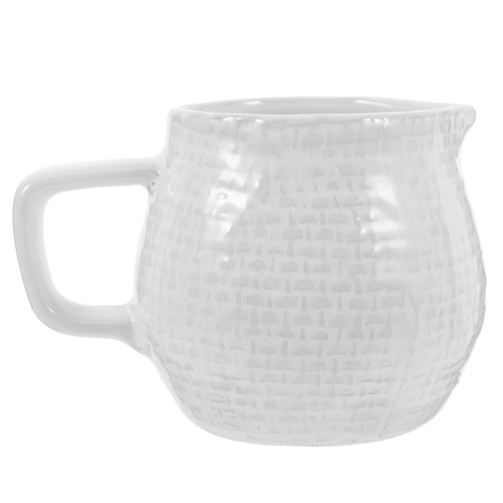 Ceramic Cream Pitcher with Handle for Coffee, Tea & Sauce Serving – Versatile Porcelain Milk Jug for Home Kitchen and Restaurant Use