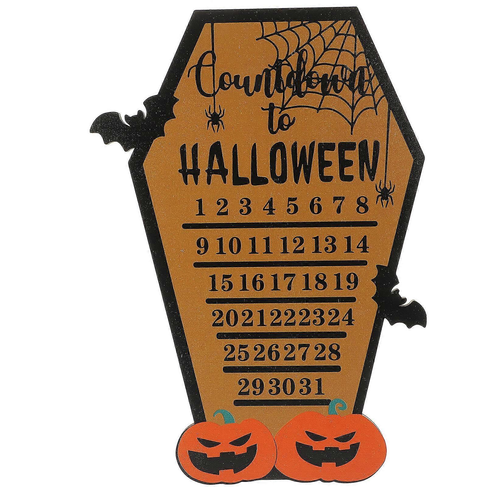 Countdown Calendar Halloween Style Ghost Shape Wood For Wall Supplement 1Pack