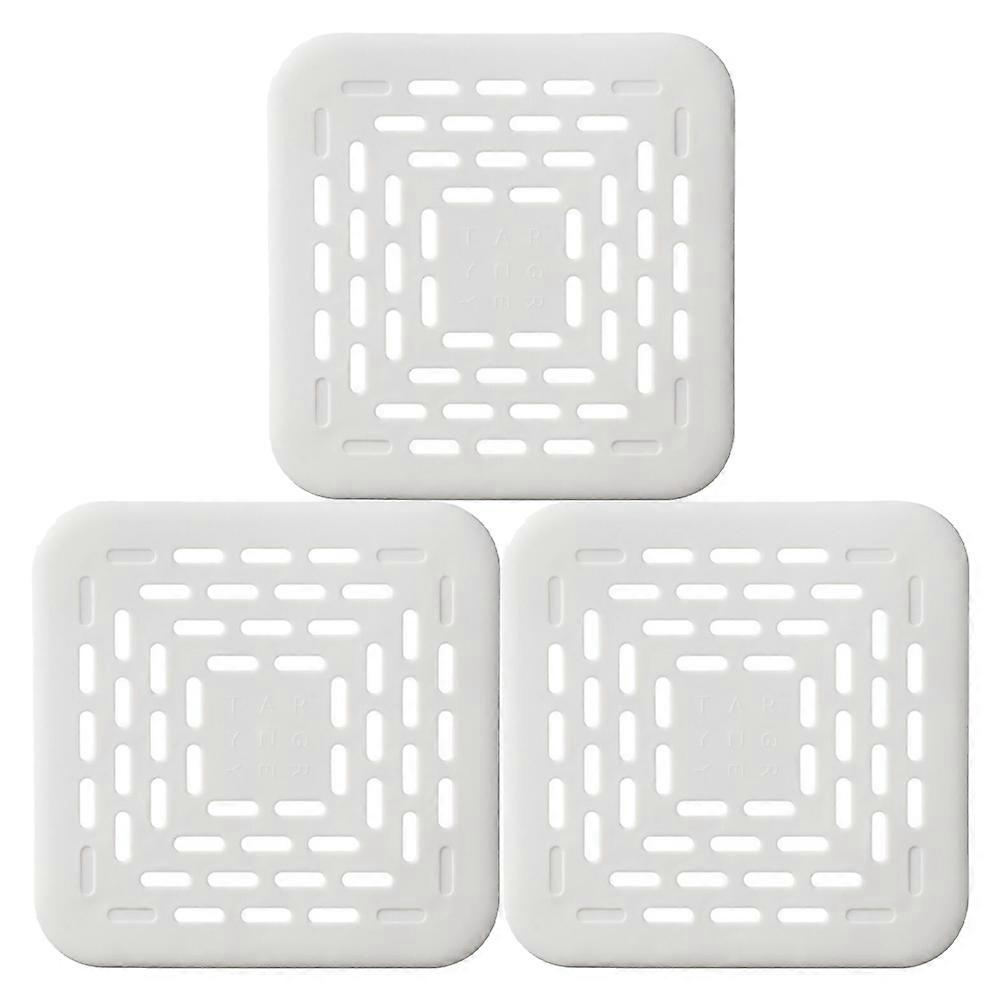 厨房排水过滤器防止食物残留头发过滤器餐厅使用 5.1x5.1x0.2in 3 件