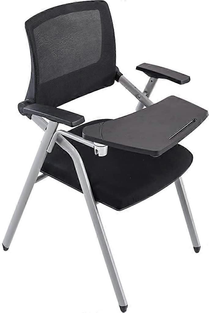 Foldable office chair with writing tablet, comfortable computer chair, load capacity 150 kg.