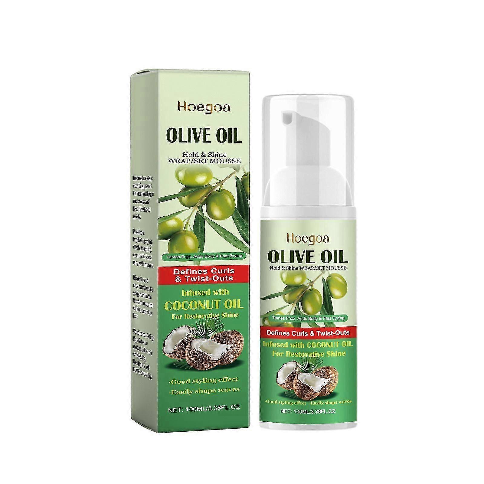 موس تثبيت الشعر بزيت الزيتون ، موس تثبيت الشعر بزيت الزيتون ، موس تصفيف الشعر المرطب مع زيت الزيتون تصفيف طويل الأمد