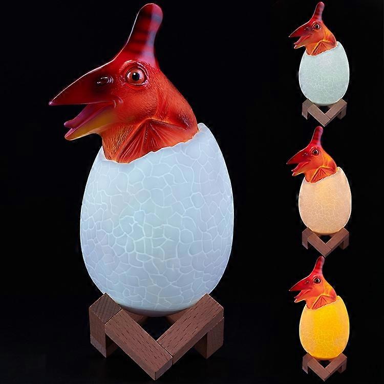 Pterosaur Shape Creative Touch 3D Decorative Night Light, 3-color Patting Version