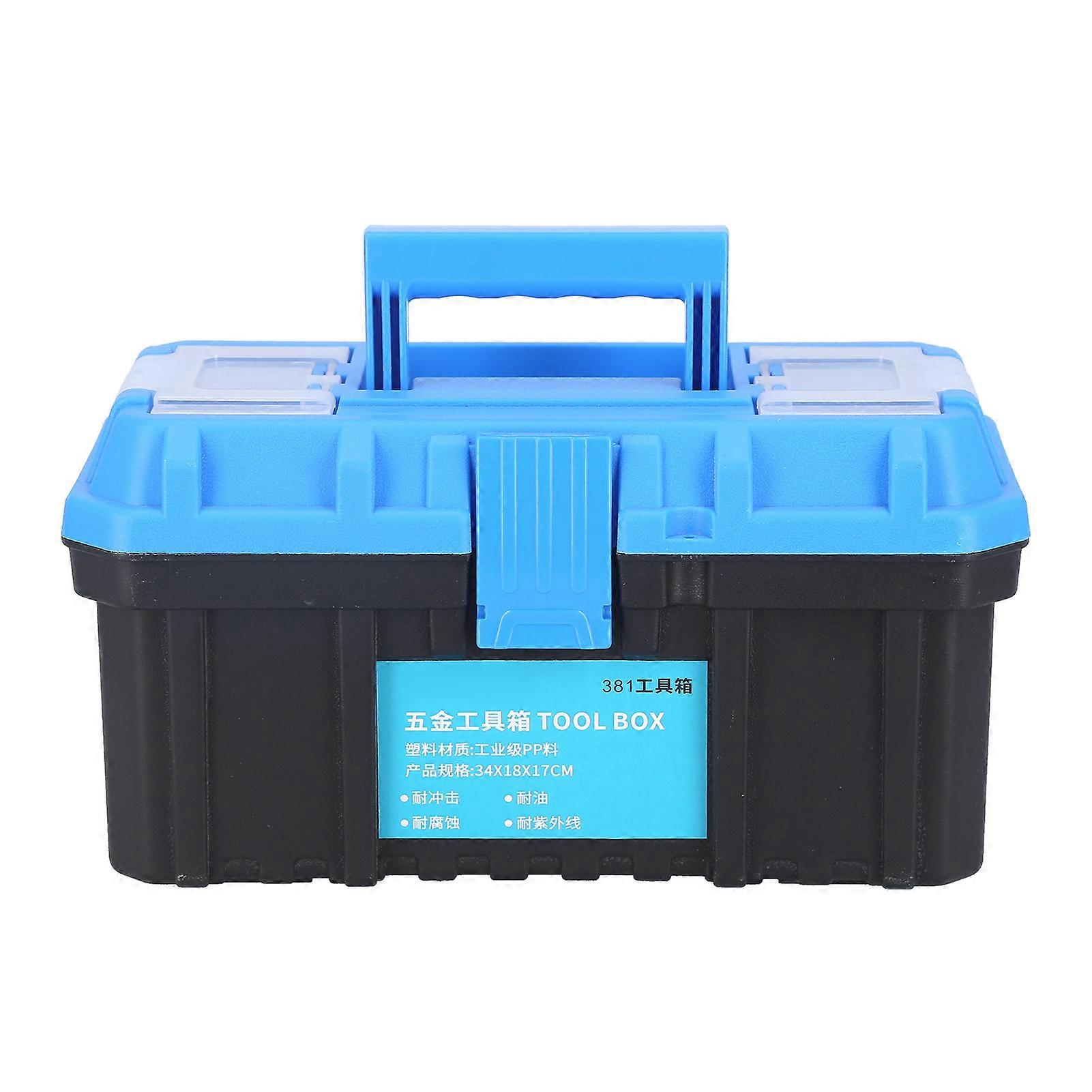 Tool Box PP Plastic Portable Hardware Parts Storage Case Double Layer Electrician Suitcase 381