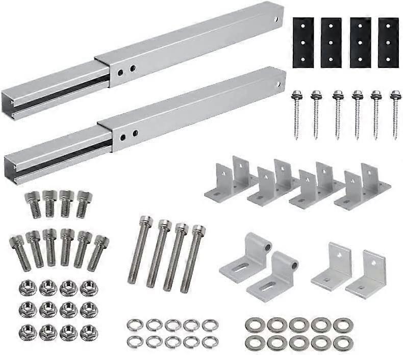 Solar Panel Bracket End Clamp Kit, Individually Adjustable Flat Roof Mount, For Wall, Boat, Motorhome