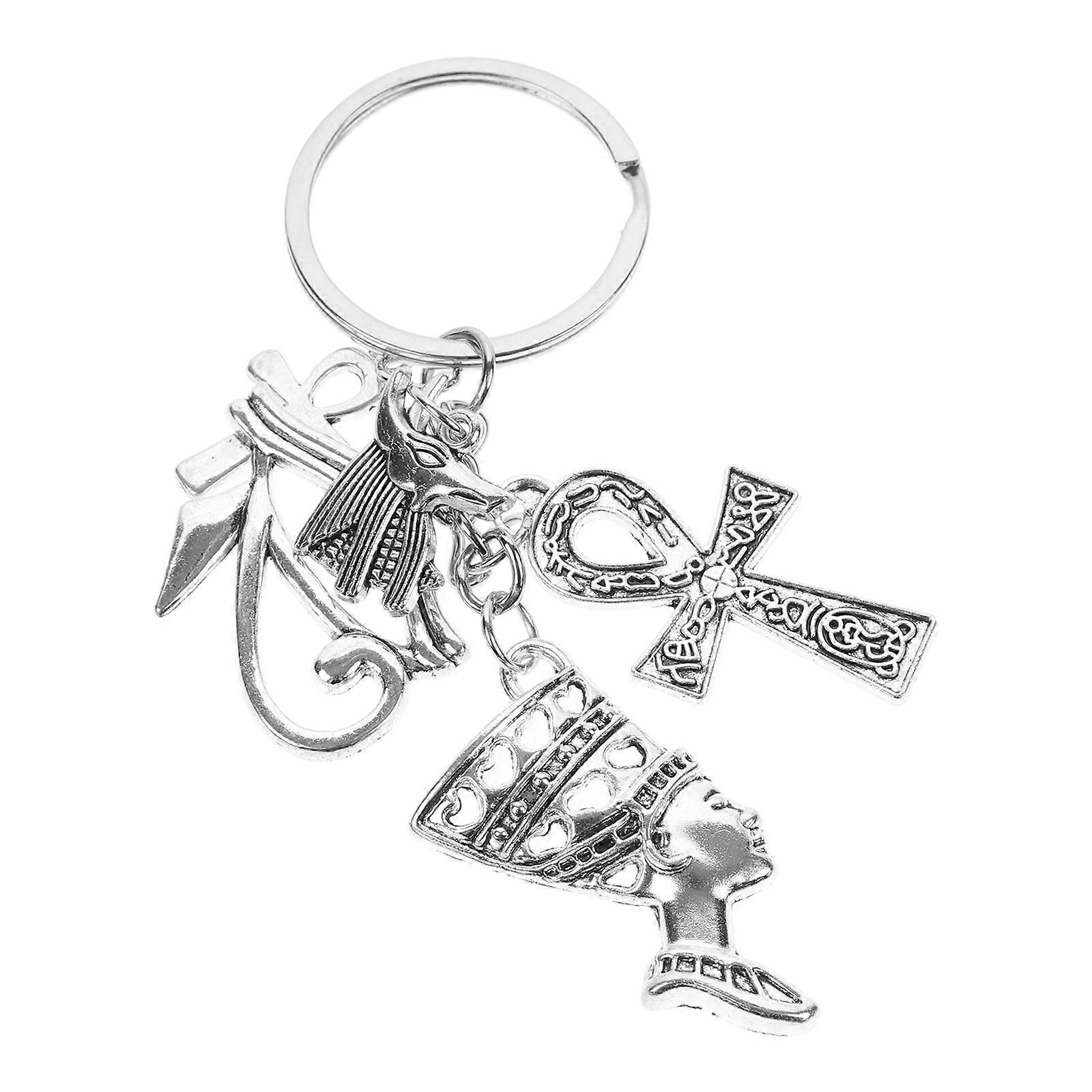 Ancient Egyptian Keychain Cross Shape Alloy Material Daily Use Special Occasions present Giving Family Members 1Pack