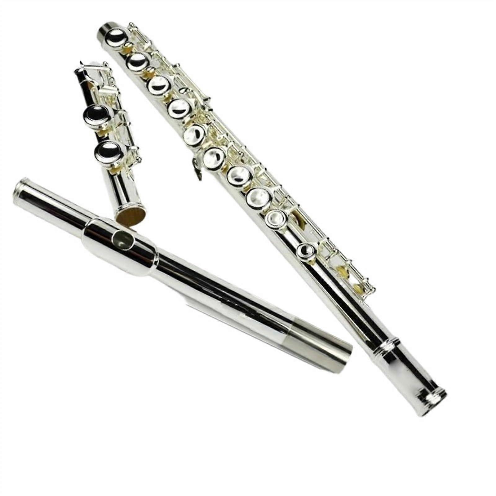 Schülerflöte Flöte 16-Hole Closed-Hole C Major Flute With Cupronickel Silver-Plated Finish Transverse Flute Case Included