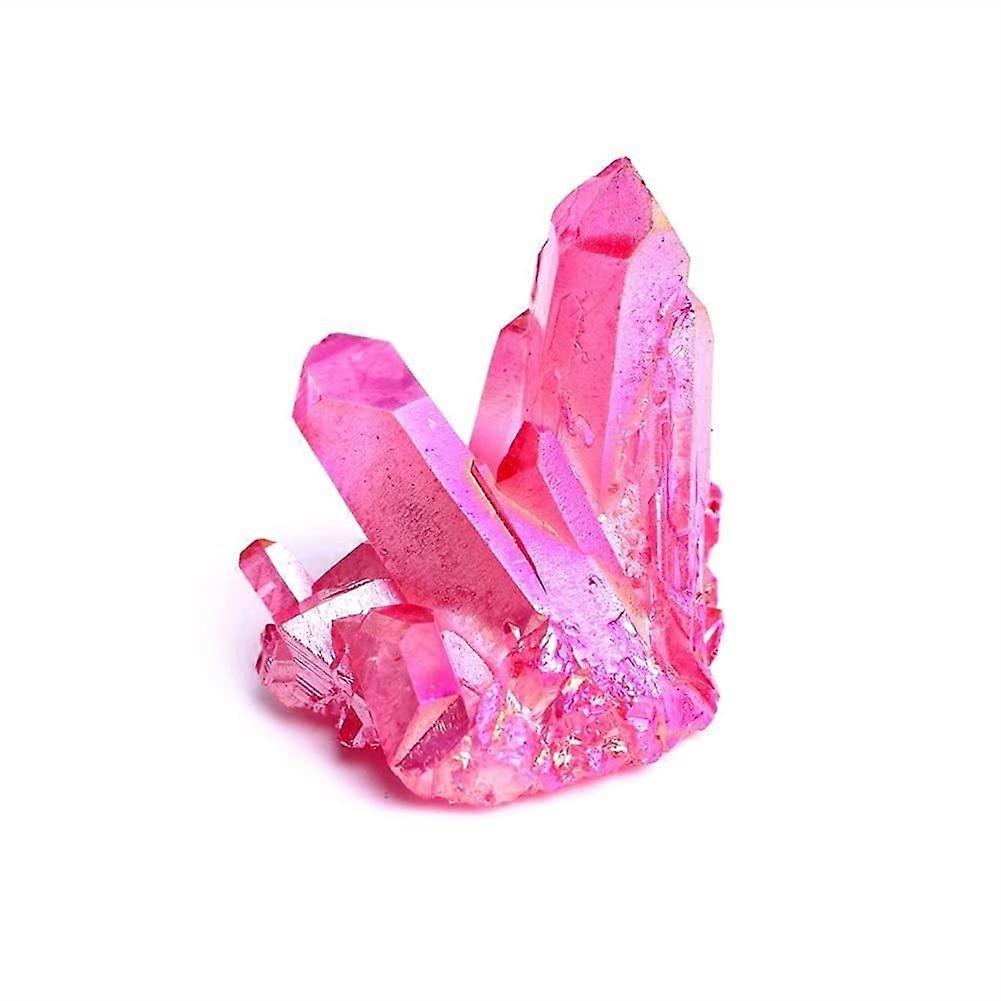 1 قطعة ، وردي غامق ، عينة كوارتز كريستالية مجلفنة ، جلفنة ، كتلة كريستالية ، زخرفة ، هدية ، حجر طبيعي (اللون: 1020 جرام وردي غامق)