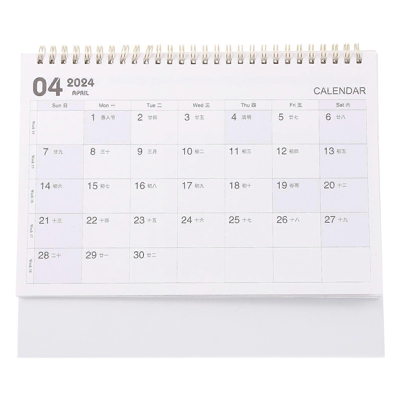 Desk Calendar 2024 Year Table Calendar for Daily Use Multi Color