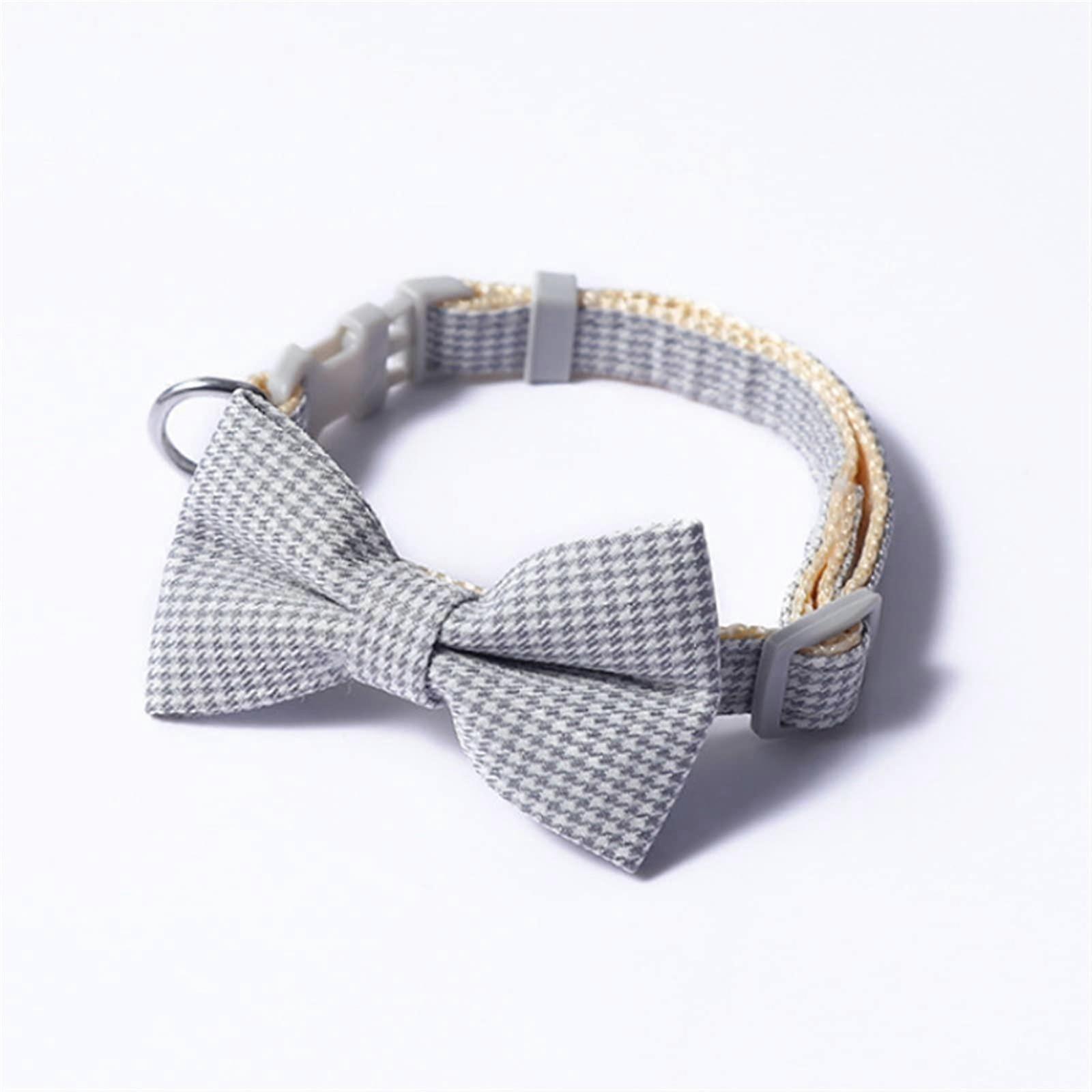 Pet Collar Plaid Bowknot With Bow Tie And Buckle - Elastic Adjustable Cat And Puppy Collar (B)