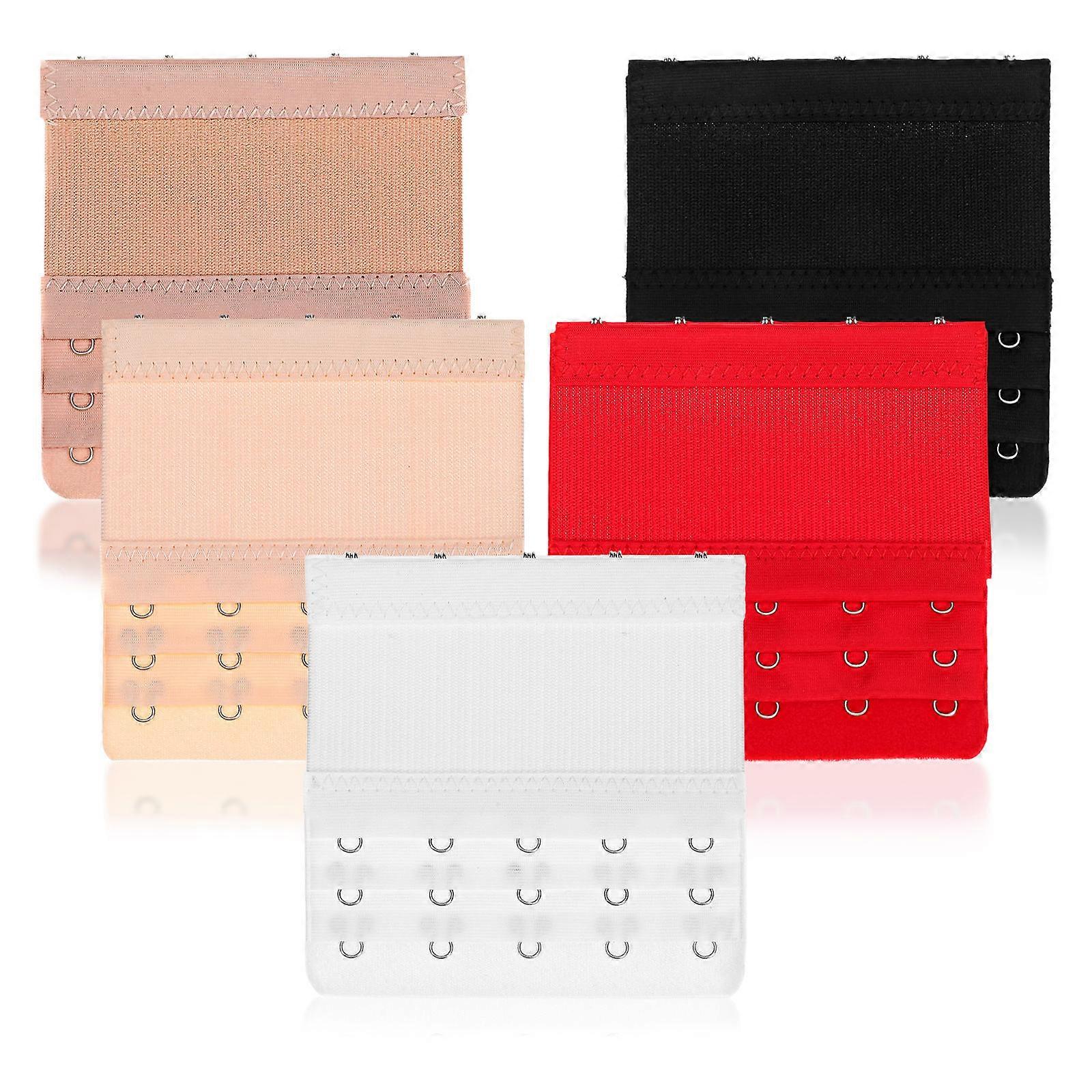 Adjustable Stretchy Back Hooks Extenders 5pcs Multi Color Fasteners for Women, Durable & Comfortable Fit for All Styles