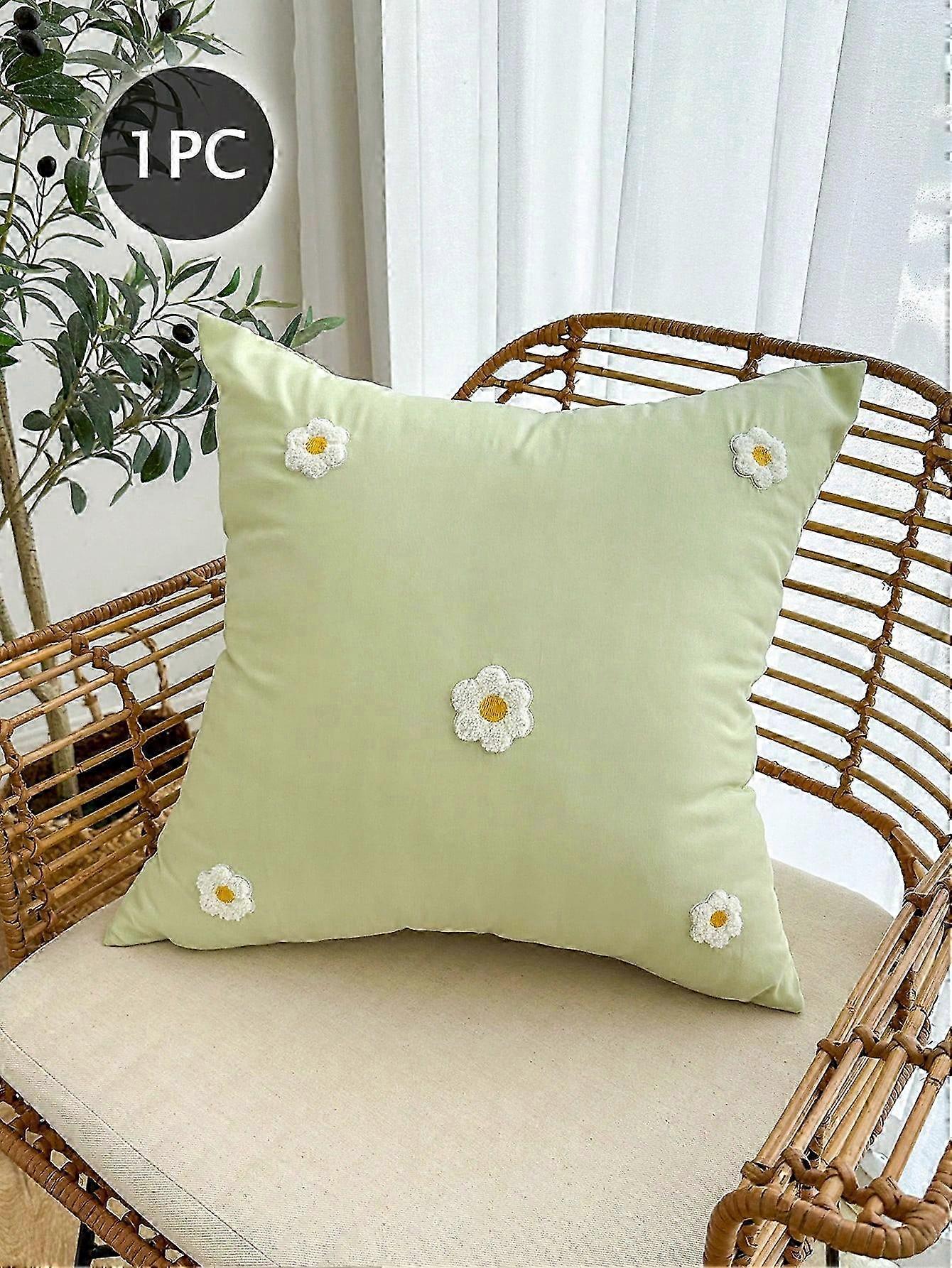2025 1pc Embroidered Towel Design Pillowcase with Hidden Zipper, No Insert