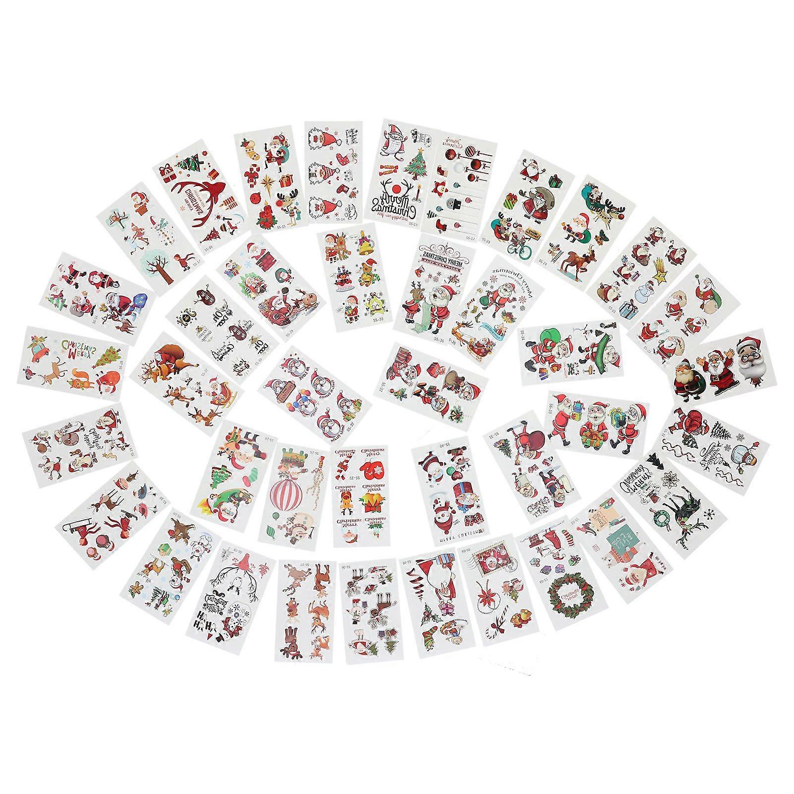 40 Sheet Christmas Temporary Tattoo Sticker Waterproof Children Cartoon Tattoo Sticker Set