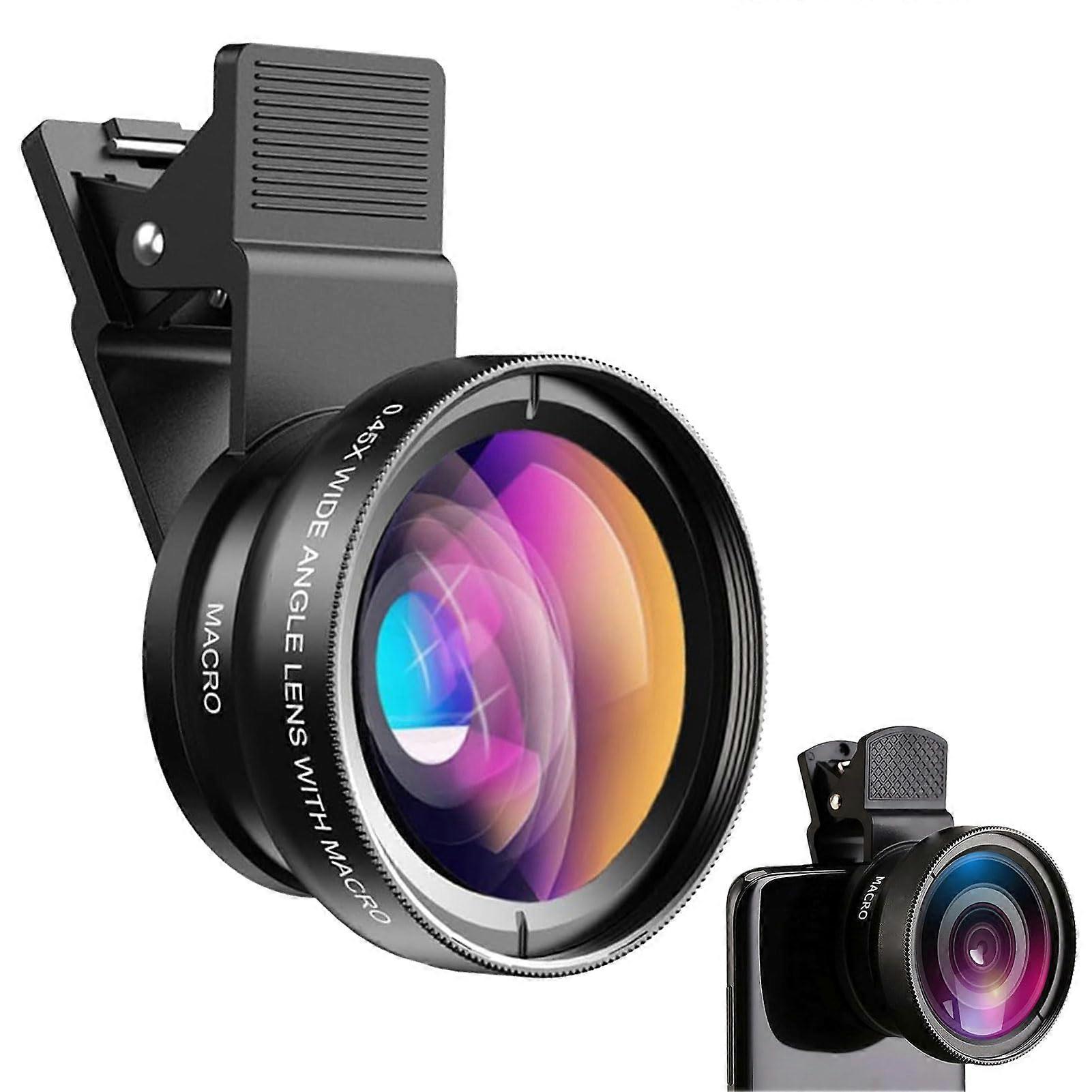 2in1 mobile phone lens, 0.45x wide angle and 15x macro, for iPhone, Android
