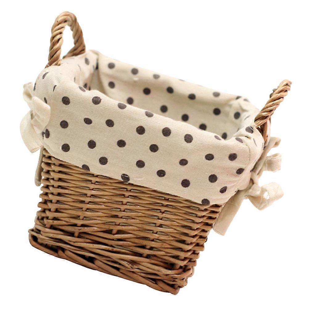 Handmade Decorative Flower Basket for Storage Made of Plastic Khaki Color 1pc