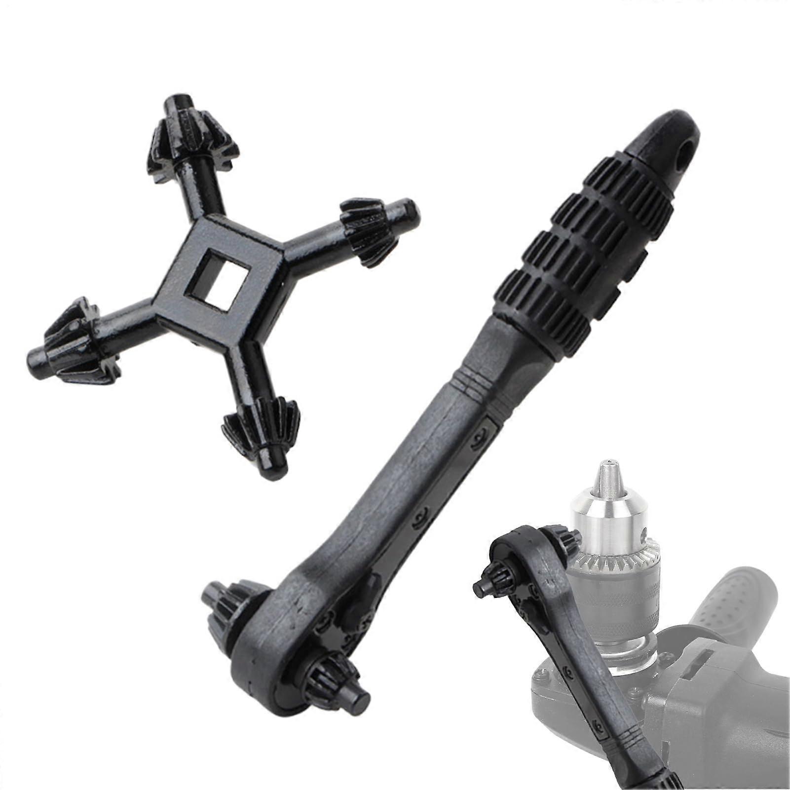 2-in-1 Ratchet Drill Chuck Key, Dual-Sided Universal Tool for Power Drills and Electric Tools, Interchangeable Design