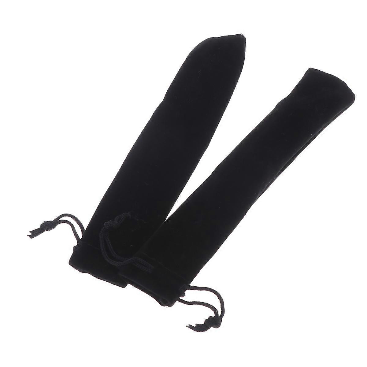 Black Velvet Pen Pouch with Drawstring Closure for Gift Perfect for Holding Pens and Pencils 1 Size