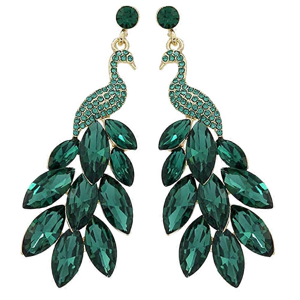 Here's a refined and product description based on the input you provided:
**Elegant Crystal Peacock Dangle Earrings for Women – Timeless Retro