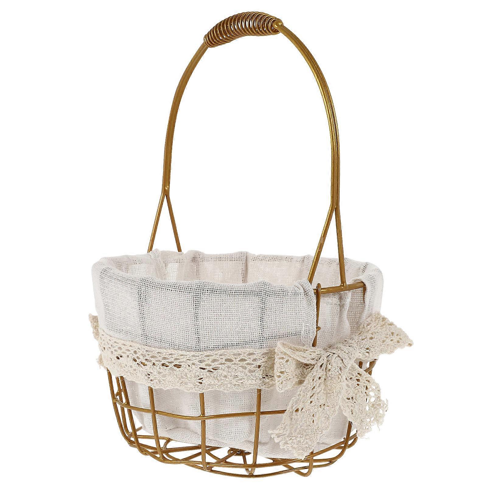Iron Hanging Flower Basket Assorted Color Multi-Purpose Decor Storage 11.4×7.3×4.7in