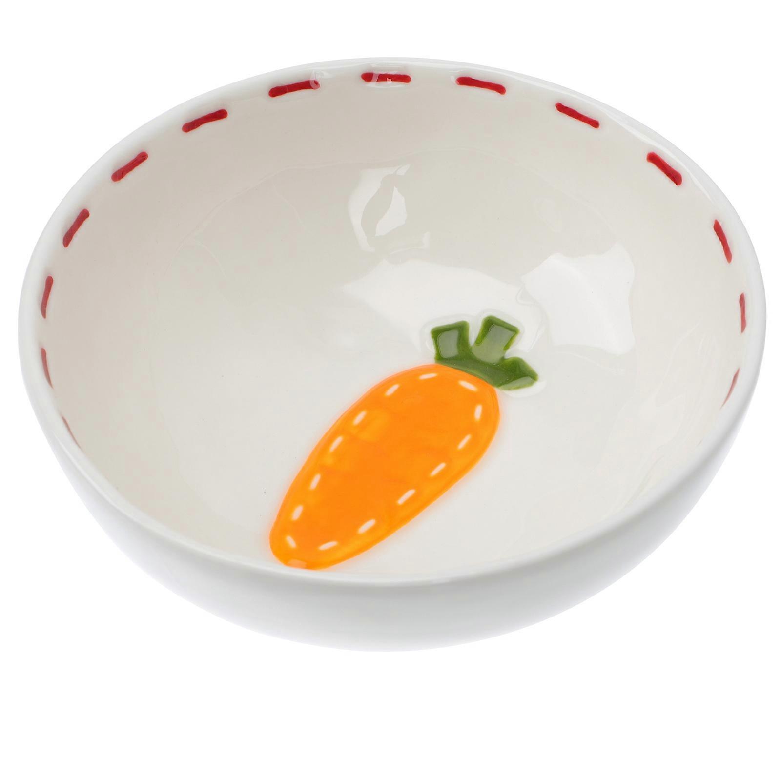 White Ceramic Rice Bowl for Storage with Lovely Pattern Perfect for Family Gatherings and LongTerm Use 1Pc