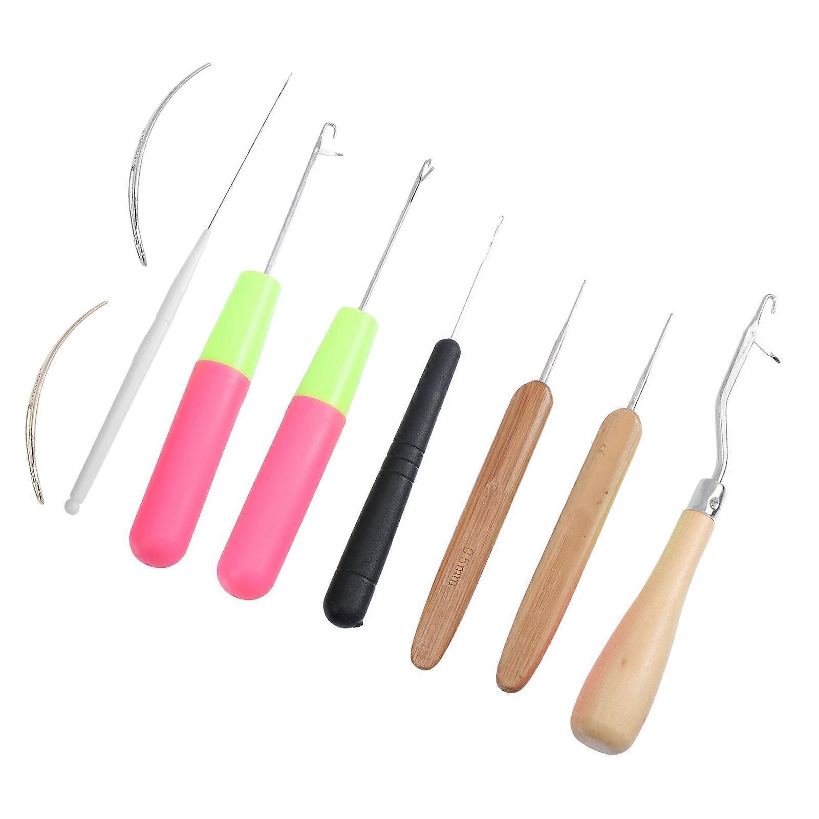 Crochet Hooks Set Durable Stainless Steel Intermediate Knitters Making Blankets Comfortable to Hold 1Set