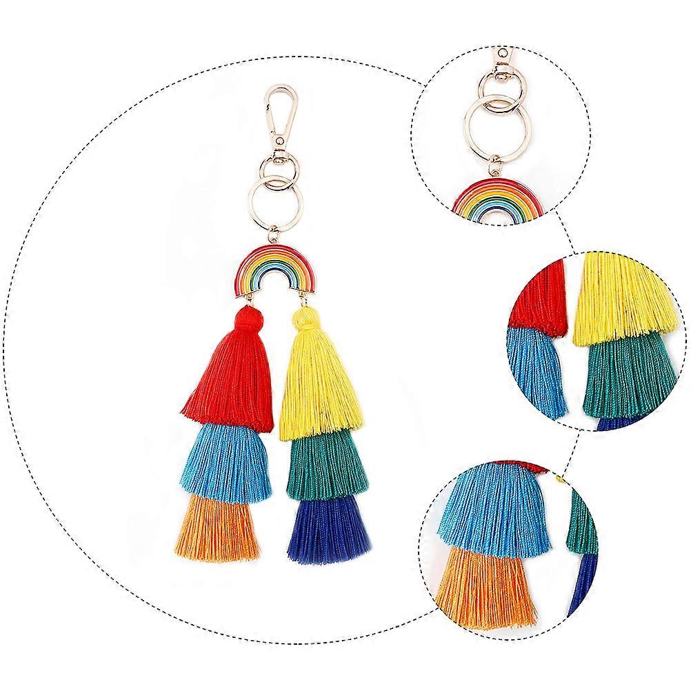 Tassels Bag Chain Bohemian Style Multi Colored Fashionable Key Chain 1Set