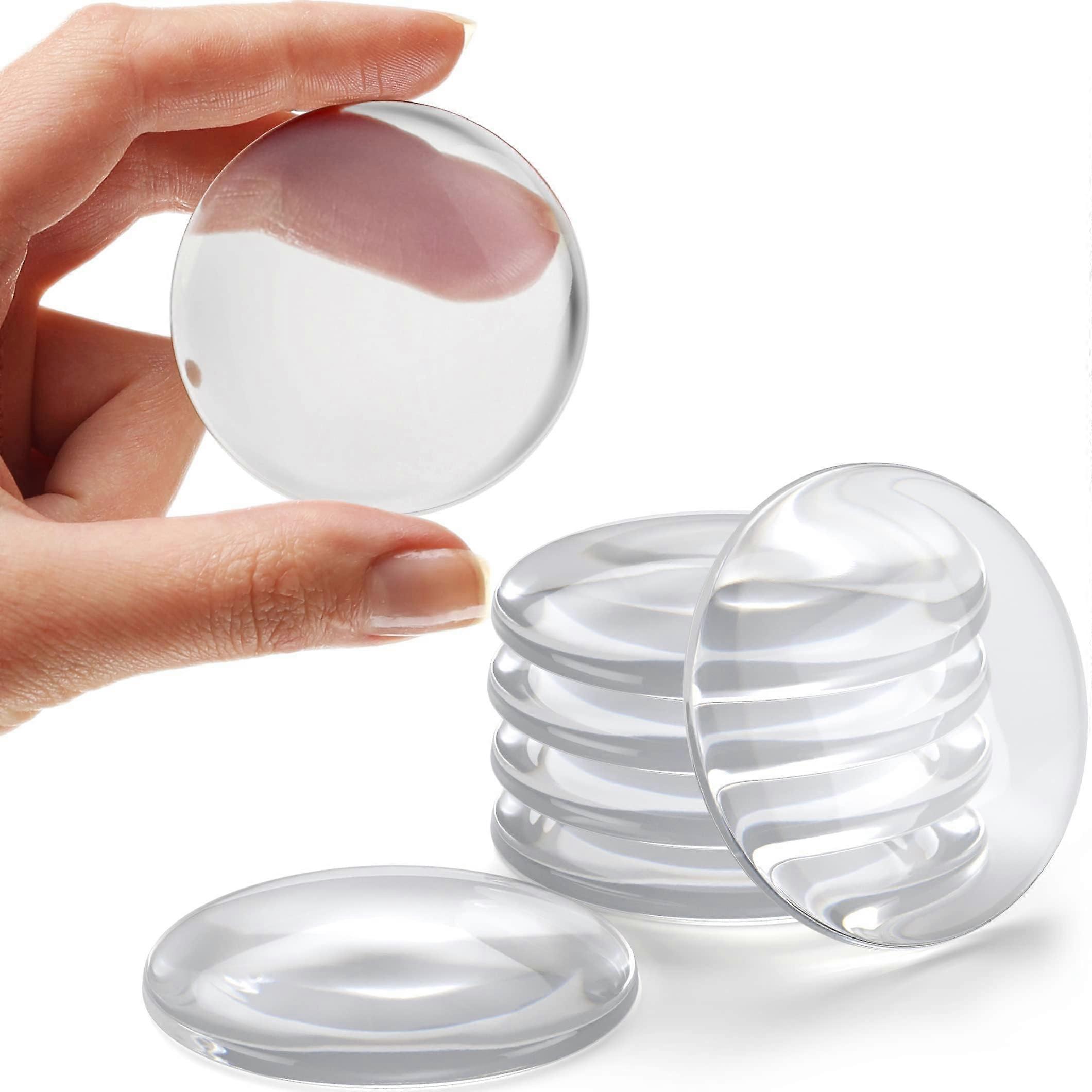 Door Stop Transparent Pack of 12 Self-Adhesive Rubber Buffers for Walls and Doors 50 x 5.5 mm