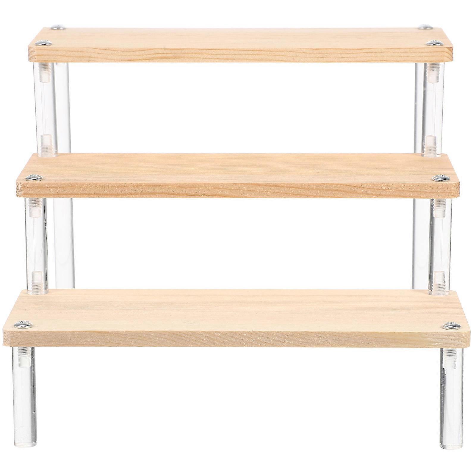 Acrylic Model Stand for Storage Multi-layer Light Brown 7.87 Inches