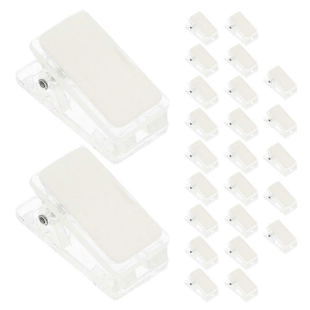 35pcs Self Adhesive ID Card Clips, Plastic Spring Clips for Name Tags, Badge Holders for Office and Event Use