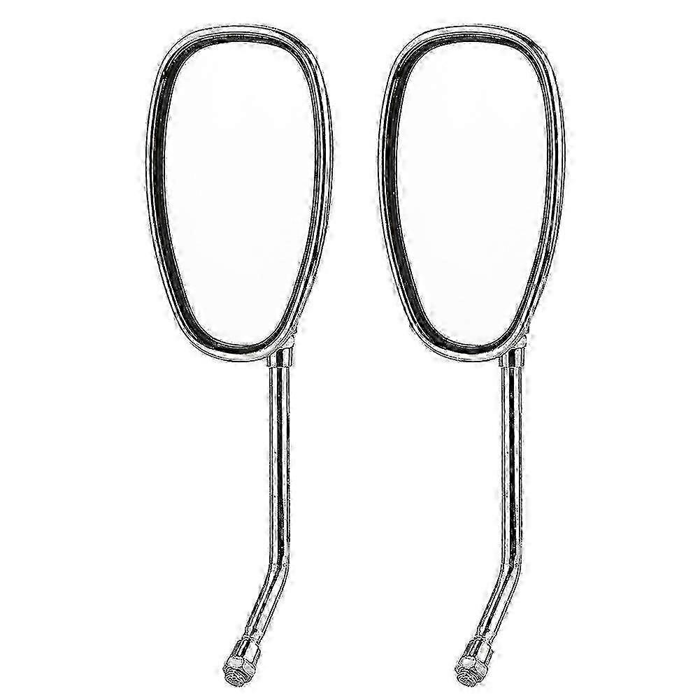 Retro Motorcycle Side Rearview Mirror Set - Black, 10mm (L & R Bars Included) 2025