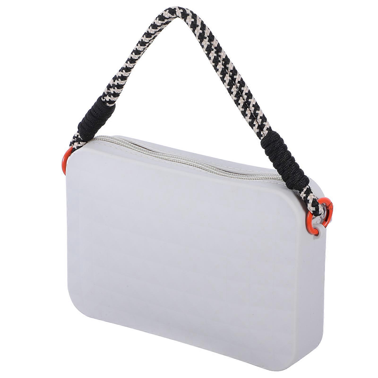 Beach Tote Bag Grey Silicone Material Durable Material for Storage Use and Cosmetics Pouch