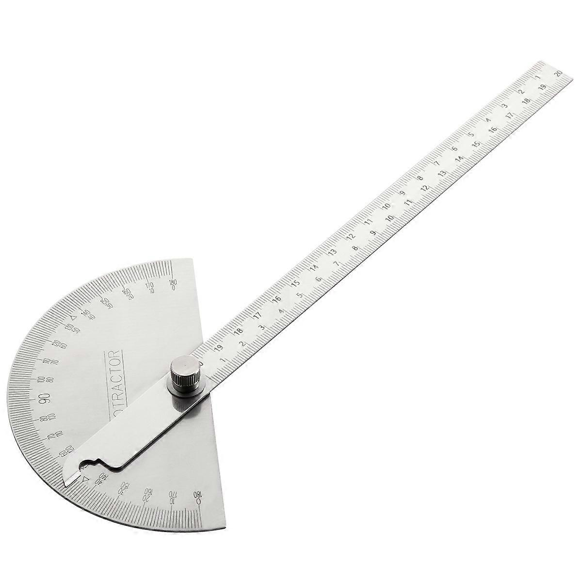 UEETEK 1PC Multifunctional Stainless Steel 180 Degree Protractor Angle with Arm Measurement Measuring Folding Ruler Angle Engineer Protractor for
