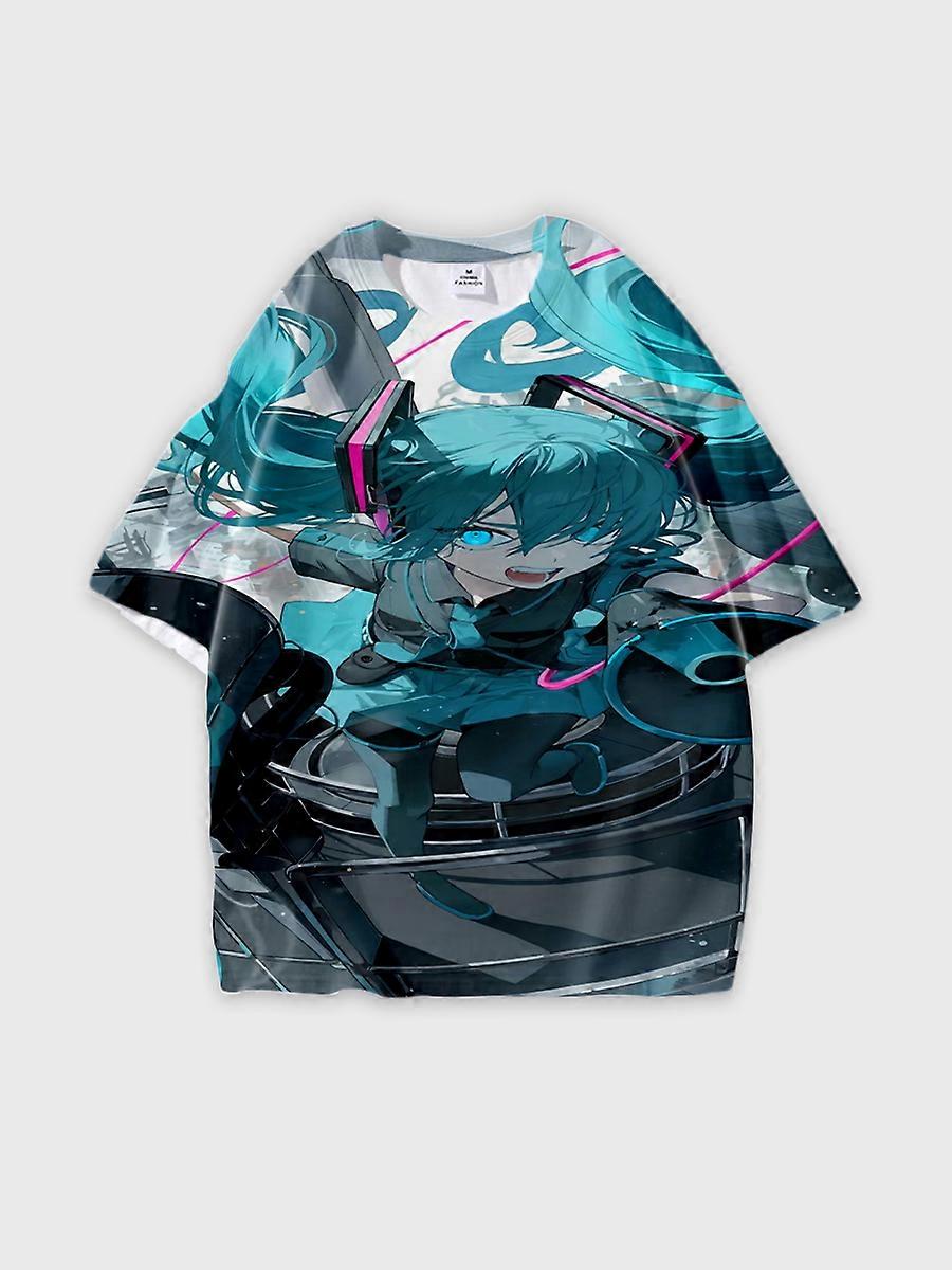 T-shirt round neck Role Pattern loose short sleeve C2961