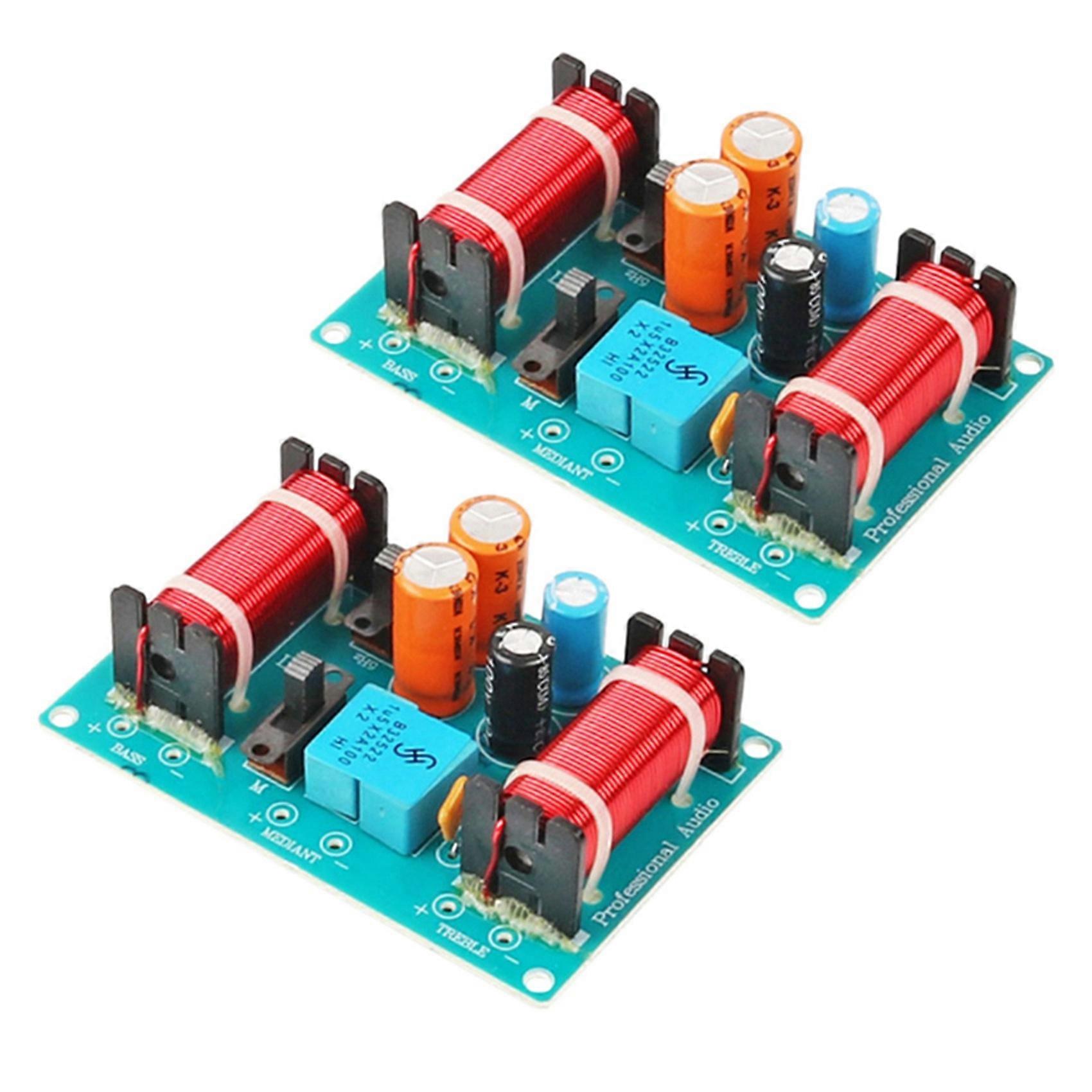 2X 150W Speaker Crossover 3 Way High-Low 4-8 Ohm Frequency Divider for Speaker